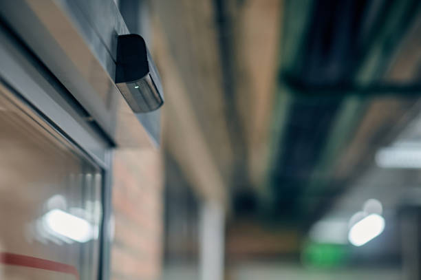 istock Wall-mounted door opening and closing unit installed in the building 1370336288