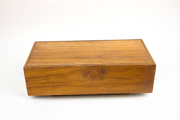 istock wooden Teak  box isolated on white background 1370336991