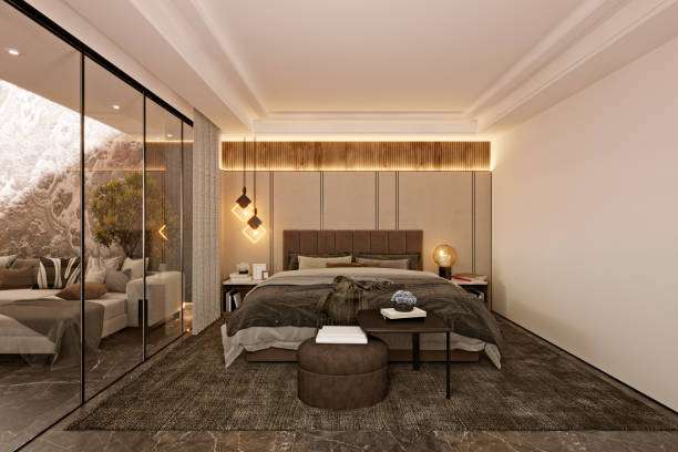 istock 3d render of luxury hotel room 1370337016