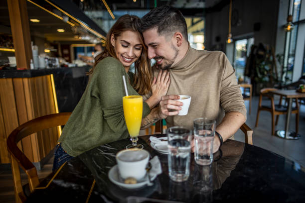 istock Young couple having date in a Cafe 1370338089