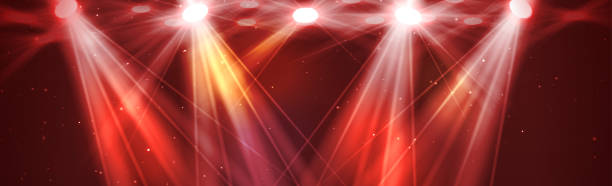 Red lights. Blur rays with spotlights for magic shiny background. Red lights. Blur rays with spotlights for magic shiny background. Vector. rock concert stage stock illustrations