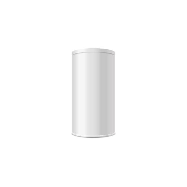 istock Cylinder tube food container template, realistic vector illustration isolated. 1370344137