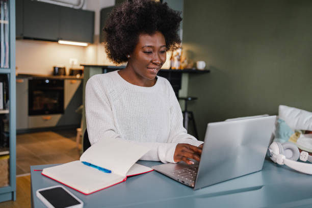 istock Businesswoman working remotely from home 1370345015