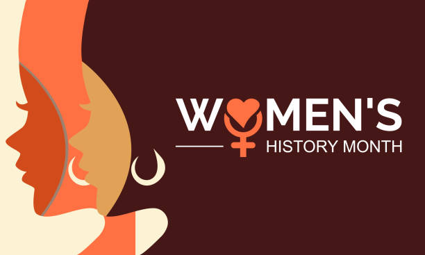 ilustrações de stock, clip art, desenhos animados e ícones de women's history month. vector template design for banner, card, poster, background. - mundial 2022