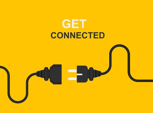 illustrations, cliparts, dessins animés et icônes de prise concept de connexion électrique. connectez ou déconnectez l’illustration du câble d’alimentation vectorielle. - wired
