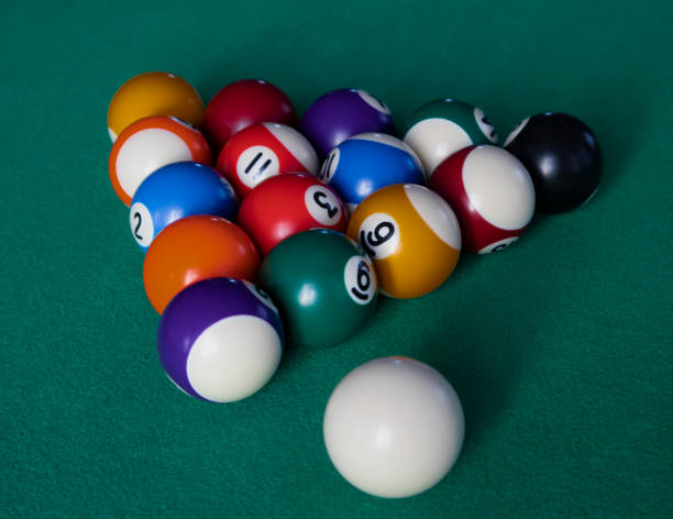 istock Billiard table with a selection of balls. Game. Snooker, billiards. 1370353614