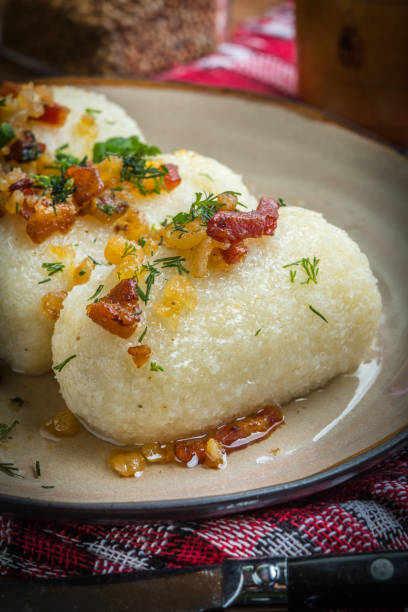 istock Potato dumplings stuffed with minced meat. 1370354813