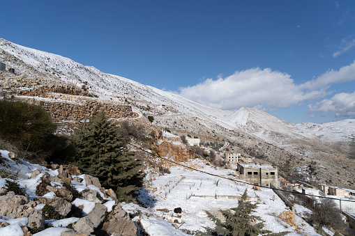Snow on Mount Hermon and the Druze villages in the Galilee and Golan Heights