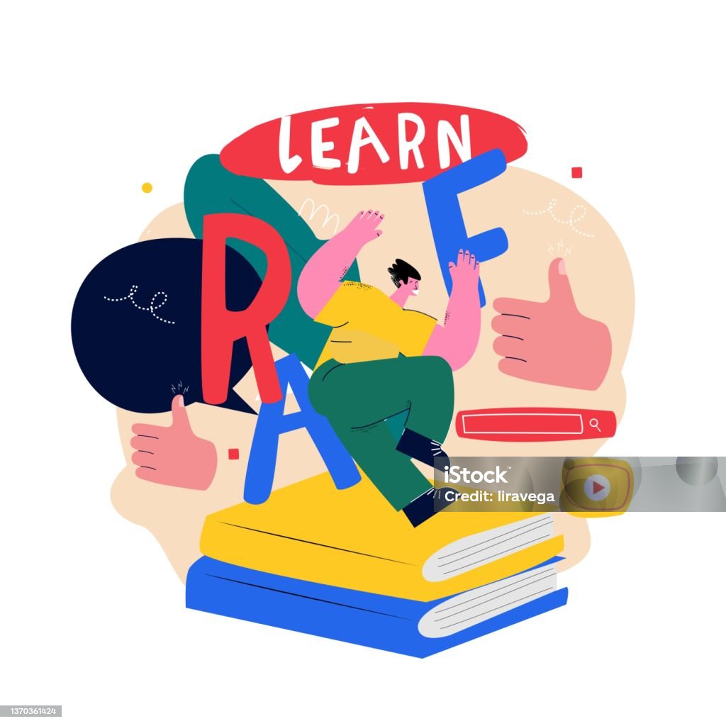 concept of learning and reading books royalty free... Education Learning Reading A Book Flat Vector Illustration Classes ...