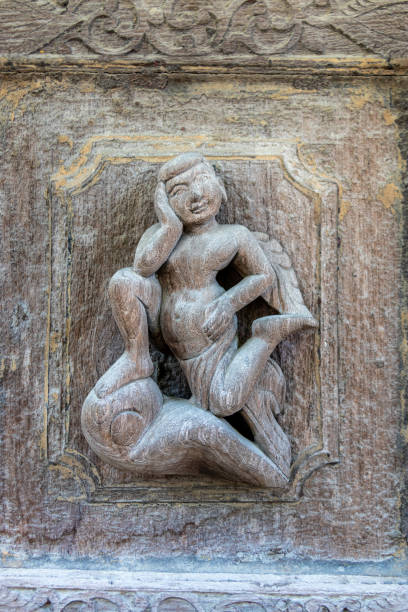 istock Wooden temple sculpture at Mandalay 1370366635