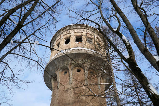 istock an old tower in the park in the spring 1370366932