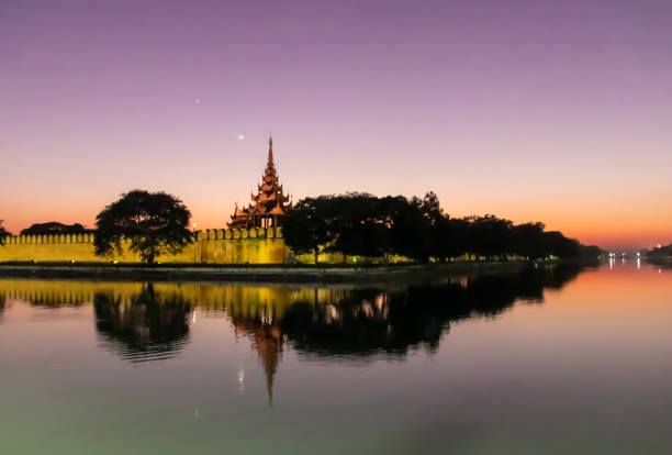 istock Royal palace at sunset, Mandalay 1370368346