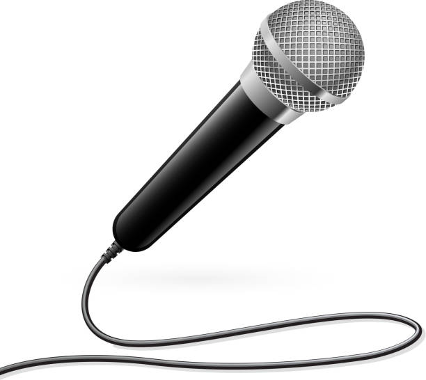 Microphone Microphone for Karaoke. Illustration on white background microphone illustrations stock illustrations