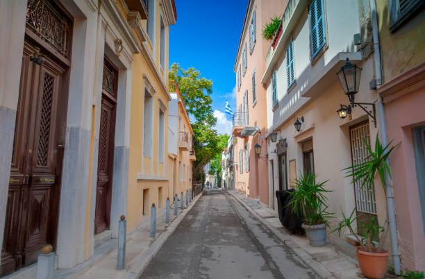 Street view in Plaka district of Athens