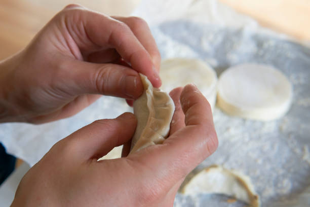 istock Making of the chinese dumpling 1370370887