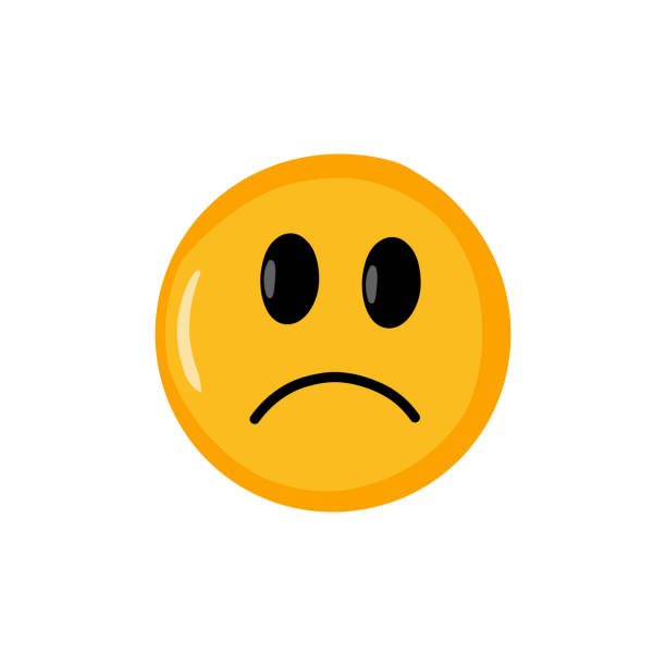 ilustrações de stock, clip art, desenhos animados e ícones de sad face emoji - frowning