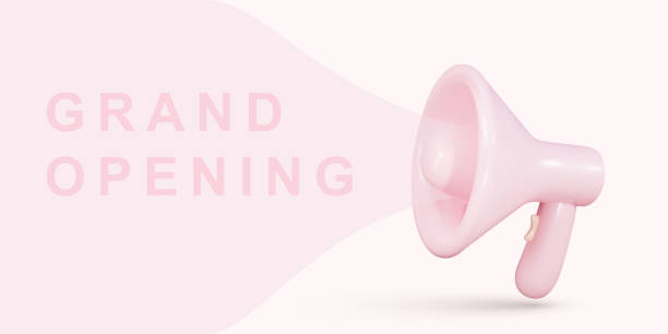 istock Realistic megaphone with pink bubble for social media marketing concept. Announcement for grand opening. Vector illustration. 1370373372