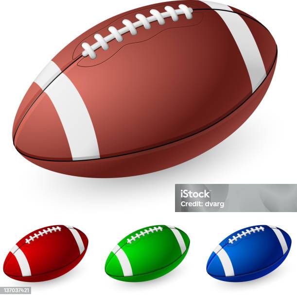 Joueur De Football Américain Vecteurs libres de droits et plus d'images vectorielles de Balle ou ballon - Balle ou ballon, Ballon de football américain, Blanc