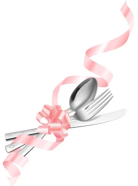 Vector illustration of Fork spoon and knife