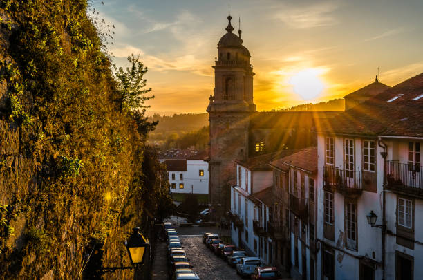 istock Santiago de Compostela cityscape at sunset, Spain 1370380095