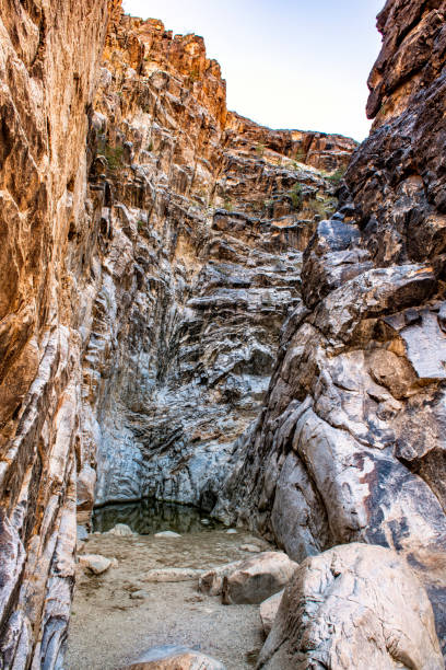 Pool at the base of a mountain cliff