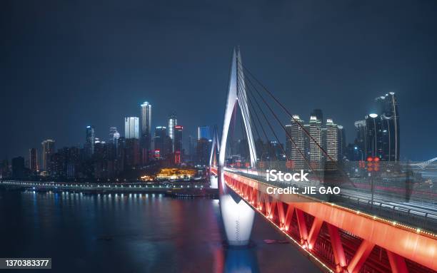 Night View Of Chongqing Riverside At Night Stock Photo - Download Image Now - Bridge - Built Structure, City, Color Image