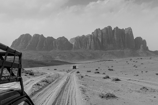 Crossing Wadi Rum is a real vision of red, rock and sand