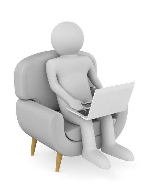 istock man with laptop on white background. Isolated 3D illustration 1370389348