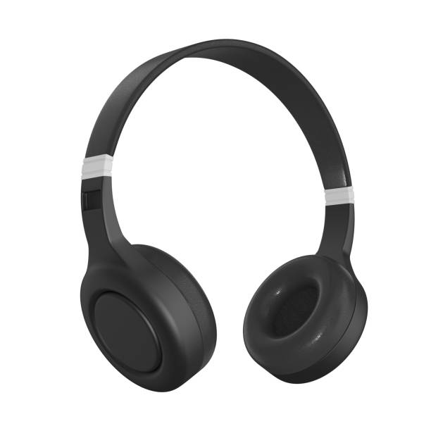 istock black headphone on white background. Isolated 3D illustration 1370389697