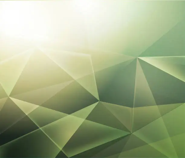 Vector illustration of Abstract 3d polygonal green background
