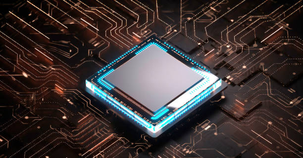 istock 3D rendering of cyberpunk AI. Circuit board. Technology background. Central Computer Processors CPU and GPU concept. Motherboard digital chip. Tech science background. 1370407825