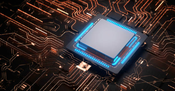 istock 3D rendering of cyberpunk AI. Circuit board. Technology background. Central Computer Processors CPU and GPU concept. Motherboard digital chip. Tech science background. 1370407827