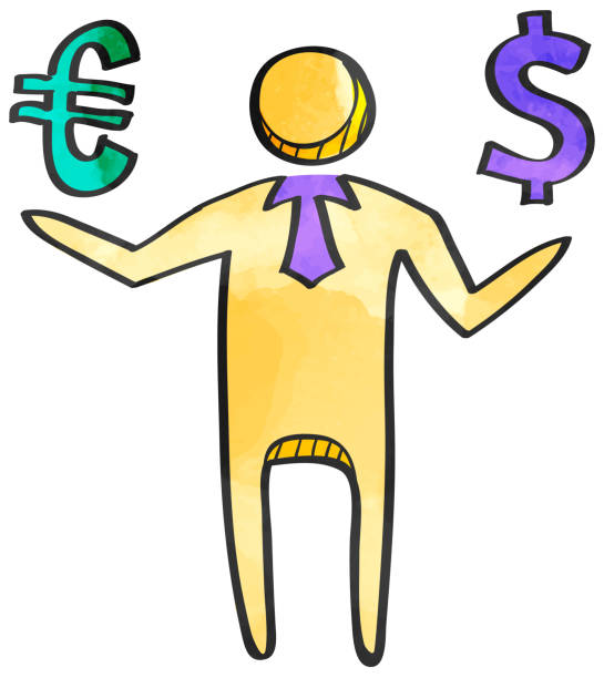 istock Watercolor style icon Businessman dollar 1370409695