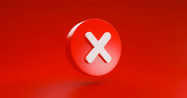 istock Cross sign wrong or incorrect negative no choice icon symbol icon illustration  isolated on Red background 3D rendering 1370416641