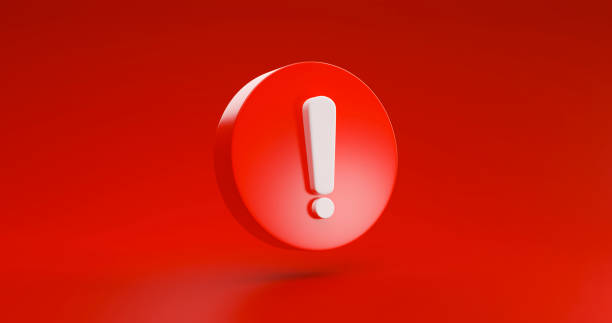 istock Red Warning alert risk danger sign icon symbol illustration isolated on Red background 3D rendering 1370418981