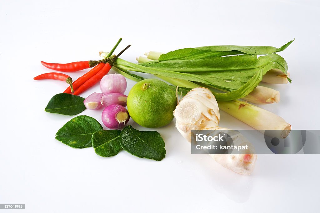 Ingredientes de la comida tailandesa sopa - Foto de stock de Blanco - Color libre de derechos