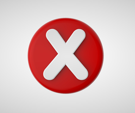Delete 3D icon, no sign, close symbol, cancel, error and reject