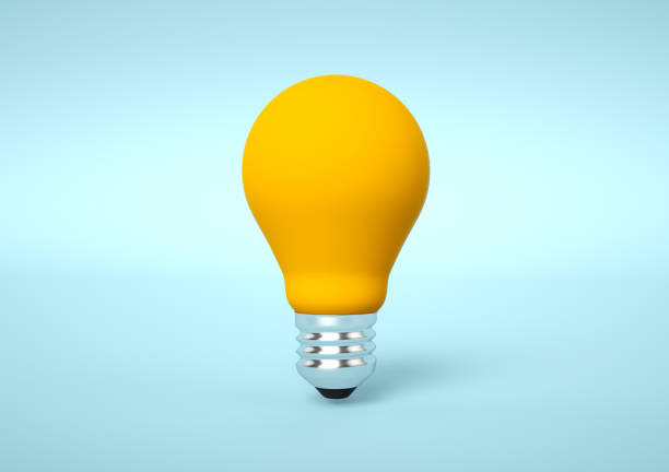 istock Light bulb light bulb idea icon concept top view on blue background. 3d rendering. 1370421263