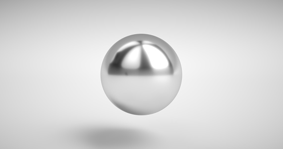 Close up 3D metal ball of isolated