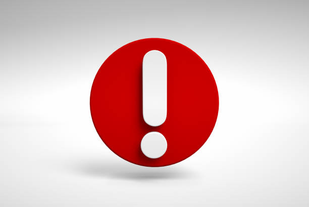 3D red exclamation danger sign. Attention sign icon. Hazard warning attention sign. On white.