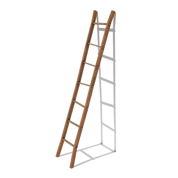 istock Ladder Vertical Stair with Shadow. Motivation Career Growth Development Attainment Concept. 3d Illustration. File With Clipping Path. 1370422302