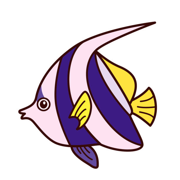 coral pennant angel fish - 蝴蝶魚 幅插畫檔、美工圖案、卡通及圖標