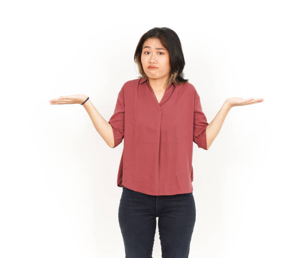 istock Doubt Confused Gesture Of Beautiful Asian Woman Isolated On White Background 1370428607
