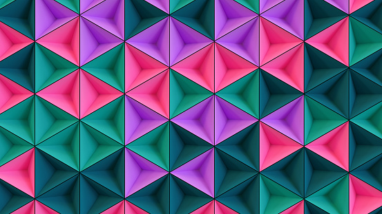 Triangle pyramid abstract multi colored background