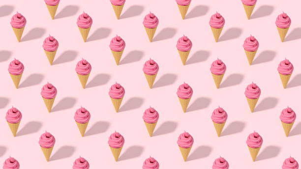istock Ice cream and cone, minimal summer concept 1370434074
