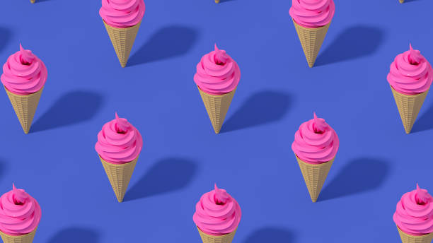 istock Ice cream and cone, minimal summer concept 1370434335