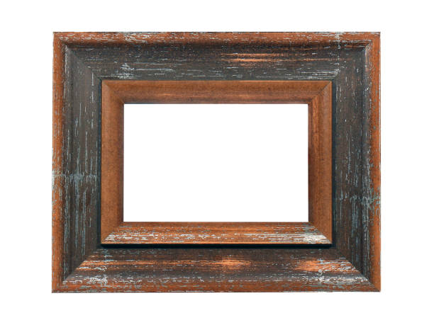 istock Wooden brown frame for paintings. Isolated on white 1370434543