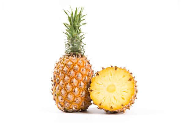 istock Fresh pineapple(Ananas comosus)  with slices isolated on white background 1370439628