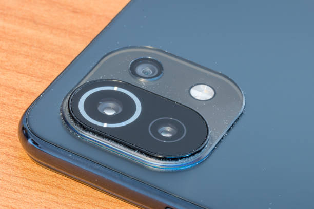 istock Close up of a three mobile phone camera and flash. 1370440969