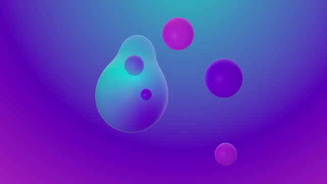 Cute pastel colored 3d background. Modern loop animation of morphing spheres